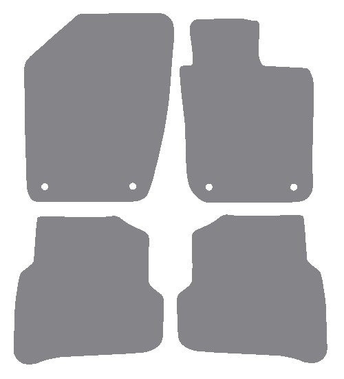Skoda Fabia (Oval Twist Fixings) 2015-2021 Grey Premium Carpet Tailored Car Mats NV HITECH