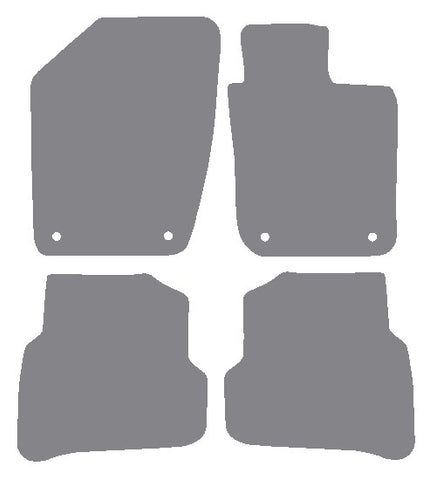 Skoda Fabia (Oval Twist Fixings) 2015-2021 Grey Premium Carpet Tailored Car Mats NV HITECH