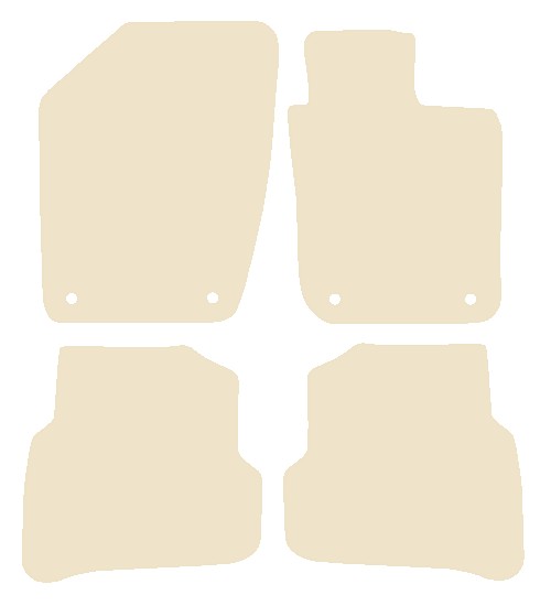 Skoda Fabia (Oval Twist Fixings) 2015-2021 Beige Luxury Velour Tailored Car Mats NV HITECH