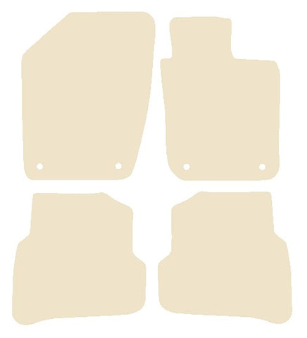 Skoda Fabia (Oval Twist Fixings) 2015-2021 Beige Luxury Velour Tailored Car Mats NV HITECH