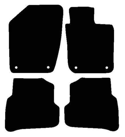 Skoda Fabia (Oval Twist Fixings) 2015-2021 Black Luxury Velour Tailored Car Mats NV HITECH