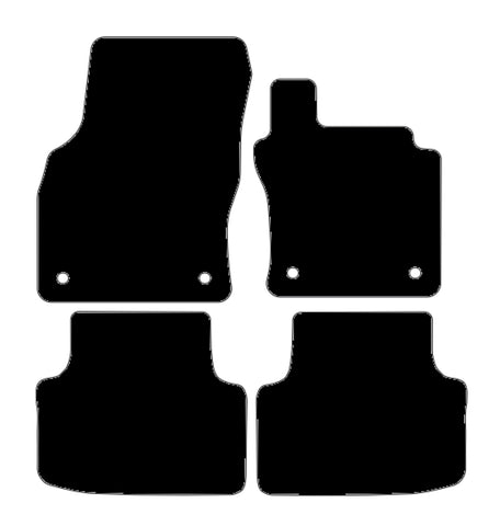 Skoda Octavia 4th Generation 2020 onwards Black Luxury Velour Tailored Car Mats NV HITECH