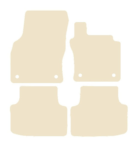 Skoda Octavia 4th Generation 2020 onwards Beige Luxury Velour Tailored Car Mats NV HITECH