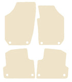Skoda Fabia (Oval Twist Fixings) 2007-2014 Beige Luxury Velour Tailored Carpet Car Mats NV HITECH