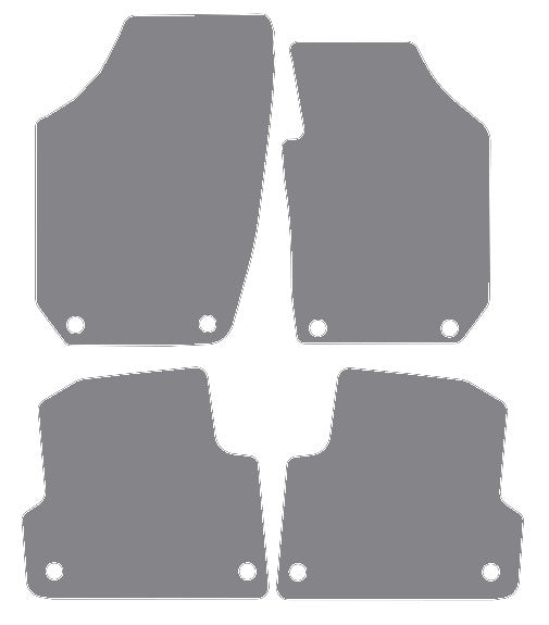 Skoda Fabia (Oval Twist Fixings) 2007-2014 Grey Luxury Velour Tailored Carpet Car Mats NV HITECH