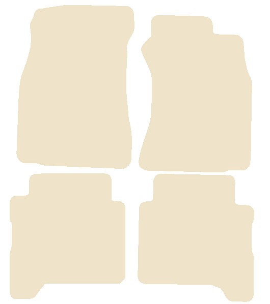 Toyota Hilux Doublecab 1989-1997 Beige Luxury Velour Tailored Car Mats NV HITECH