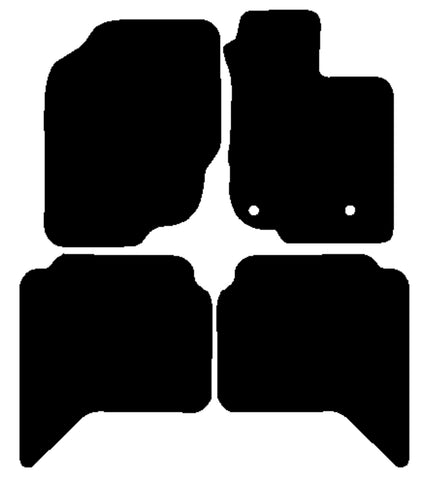 Toyota Hilux Doublecab 2012-2016 Black Luxury Velour Tailored Car Mats NV HITECH