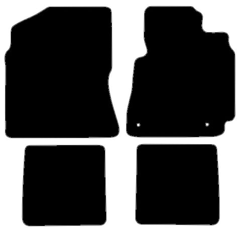 Toyota RAV-4 2nd Generation 2000-2005 Black Luxury Velour Tailored Car Mats NV HITECH