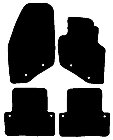 Volvo V70 2000-2007 Black Luxury Velour Tailored Car Mats NV HITECH