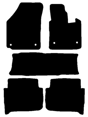 VW Touran (MPV) Oval Twist Fixings 2003-2007 Black Premium Carpet Tailored Car Mats NV HITECH