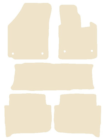 VW Touran (MPV) Oval Twist Fixings 2003-2007 Beige Luxury Velour Tailored Car Mats NV HITECH