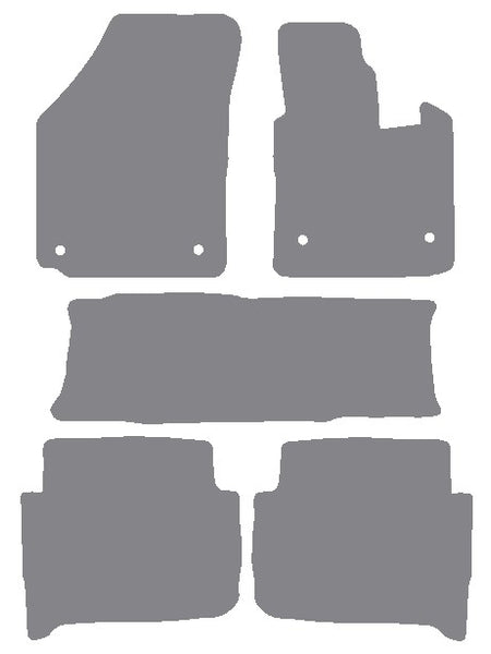 VW Touran (MPV) Oval Twist Fixings 2003-2007 Grey Premium Carpet Tailored Car Mats NV HITECH