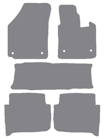 VW Touran (MPV) Oval Twist Fixings 2003-2007 Grey Premium Carpet Tailored Car Mats NV HITECH