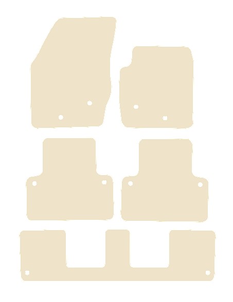 Volvo XC90 7-Seater (MPV) 2002-2015 Beige Luxury Velour Tailored Car Mats NV HITECH