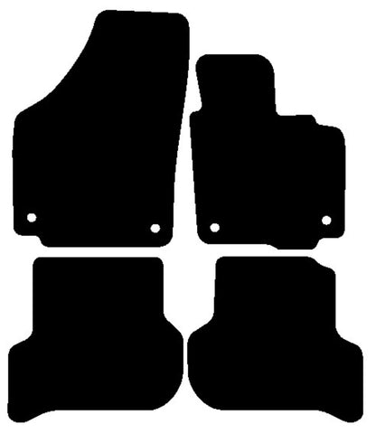 Volkswagen VW  Golf Plus (Round Stud Fixings) 2007 onwards Black Luxury Velour Tailored Car Mats NV HITECH