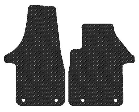 VW Transporter T5 - 2 Pc Fronts - 2003-2015 Chequered Rubber Tailored Van Mats HITECH