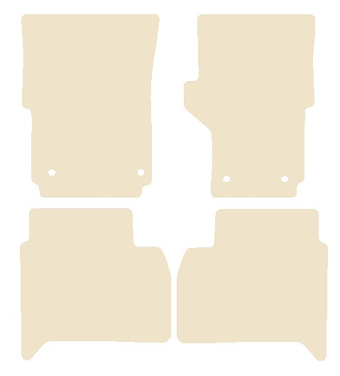 VW Amarok 2011 onwards Beige Luxury Velour Tailored Car Mats NV HITECH