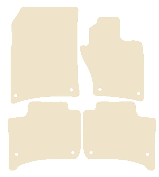 VW Touareg (2nd Gen) 2010-2018 Beige Luxury Velour Tailored Car Mats NV HITECH