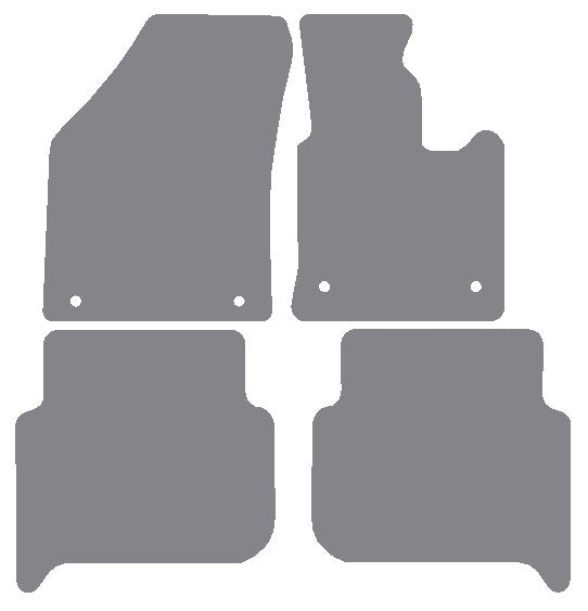 VW Touran (Round Fixings) 2007-2015 Grey Premium Carpet Tailored Car Mats NV HITECH