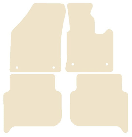 VW Touran (Round Fixings) 2007-2015 Beige Luxury Velour Tailored Car Mats NV HITECH