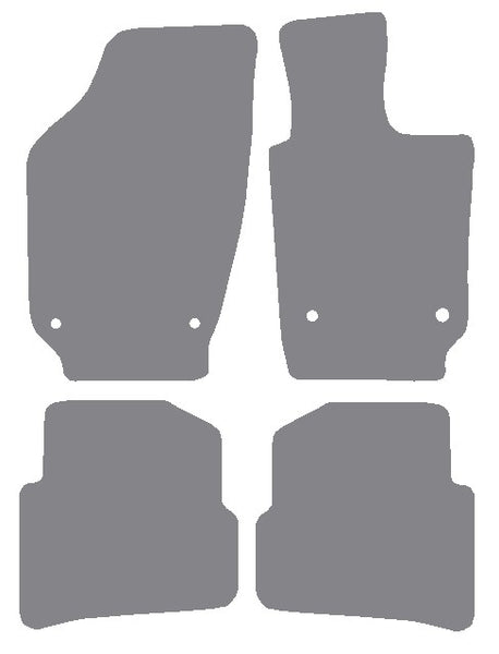 VW Polo 5 2009-2018 Grey Premium Carpet Tailored Car Mats NV HITECH
