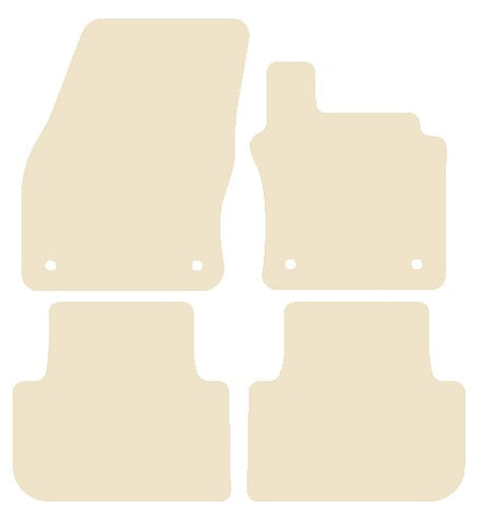 VW Tiguan 2016 onwards Beige Luxury Velour Tailored Car Mats NV HITECH