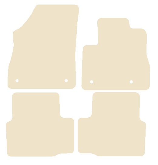 Vauxhall Astra Mk7 2015-2021 Beige Luxury Velour Tailored Car Mats NV HITECH