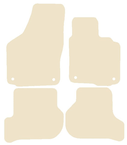 Volkswagen VW  Golf Mk5 (Round Stud Fixings) 2007-2008 Beige Luxury Velour Tailored Car Mats NV HITECH