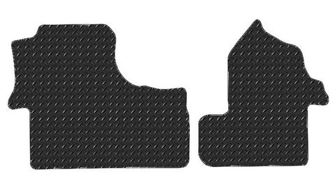VW Crafter (2 Piece) 2006-2016 Chequered Rubber Tailored Van Mats HITECH
