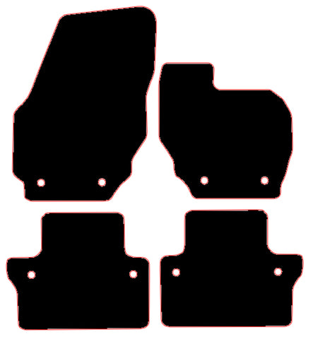 Volvo XC70 Manual 2007-2016 Black Luxury Velour Tailored Car Mats NV HITECH