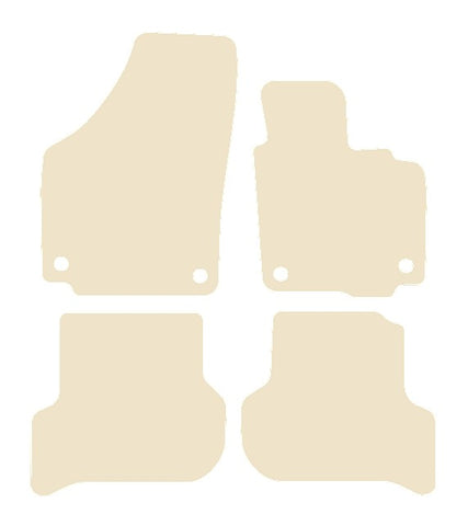Volkswagen VW  Golf Plus (Oval Twist Head Fixings) 2005-2007 Beige Luxury Velour Tailored Car Mats NV HITECH