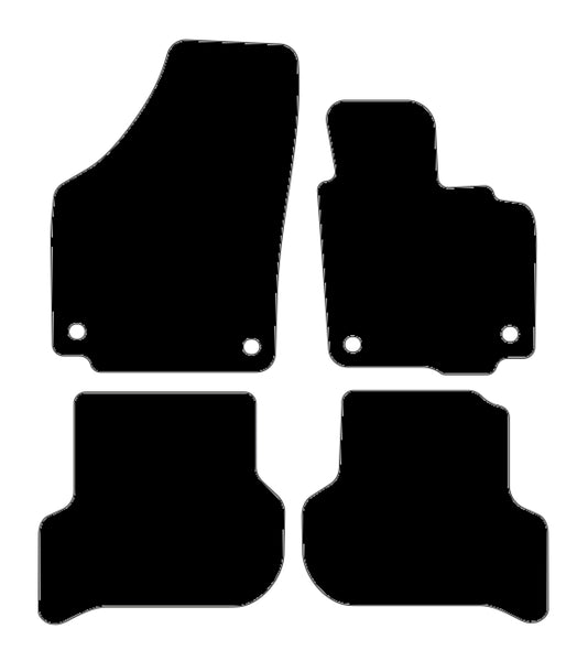 Volkswagen VW  Golf Plus (Oval Twist Head Fixings) 2005-2007 Black Luxury Velour Tailored Car Mats NV HITECH