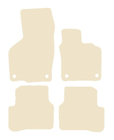 VW Passat (Oval Twist Head Fixings) 2005-2007 Beige Luxury Velour Tailored Car Mats NV HITECH