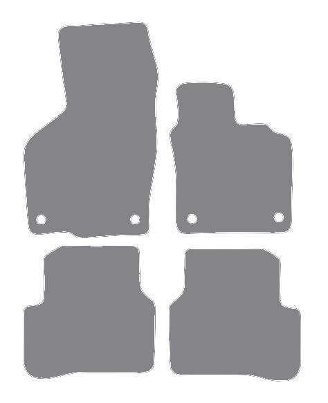 VW Passat (Oval Twist Head Fixings) 2005-2007 Grey Premium Carpet Tailored Car Mats NV HITECH