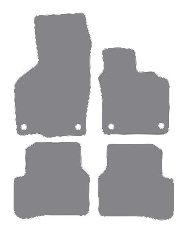 VW Passat (Oval Twist Head Fixings) 2005-2007 Grey Premium Carpet Tailored Car Mats NV HITECH
