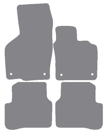 VW CC 2008-2017 Grey Premium Carpet Tailored Car Mats NV HITECH