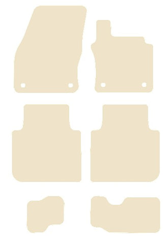 VW Tiguan LWB / Allspace 2016 onwards Beige Luxury Velour Tailored Car Mats NV HITECH