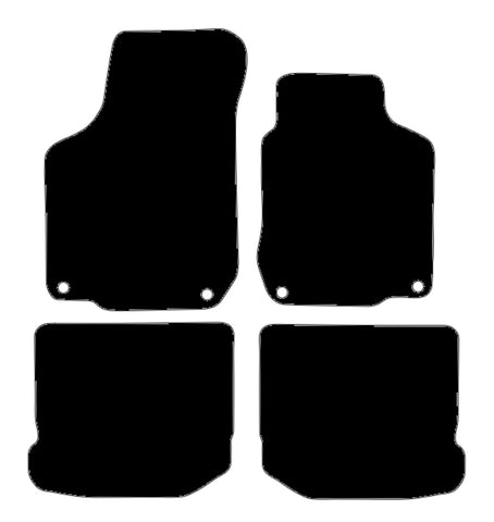 VW Beetle (Front Fixings Only) 1999-2005 Black Luxury Velour Tailored Car Mats NV HITECH