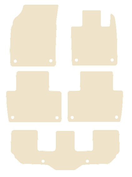 Volvo XC90 7-Seater (MPV) 2015 onwards Beige Luxury Velour Tailored Car Mats NV HITECH