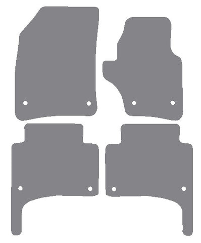 VW Touareg (1st Gen) Round Stud Fixings 2007-2010 Grey Premium Carpet Tailored Car Mats NV HITECH