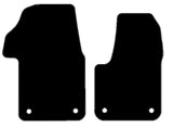 VW Multivan Fronts 2022 onwards Black Luxury Velour Tailored Carpet Car Mats NV HITECH