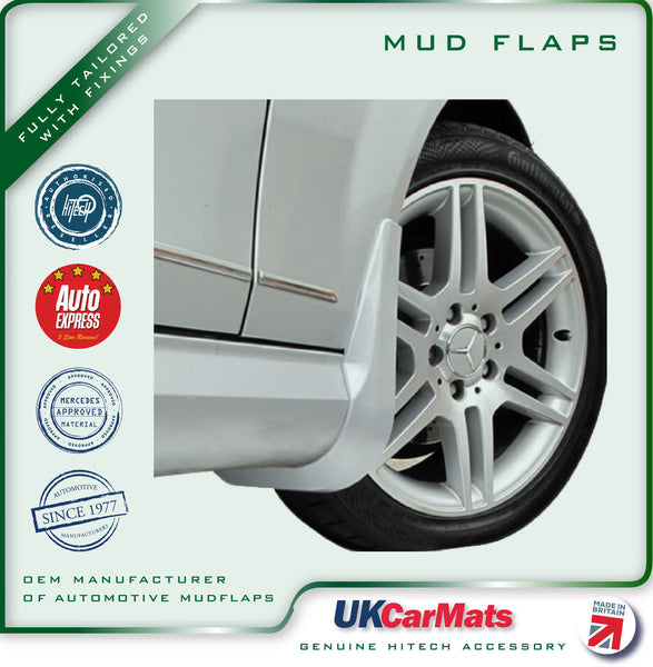 Genuine Hitech Mercedes C Class W204/S204 AMG Sport Mudflaps 2007-2010 Irid-Silver