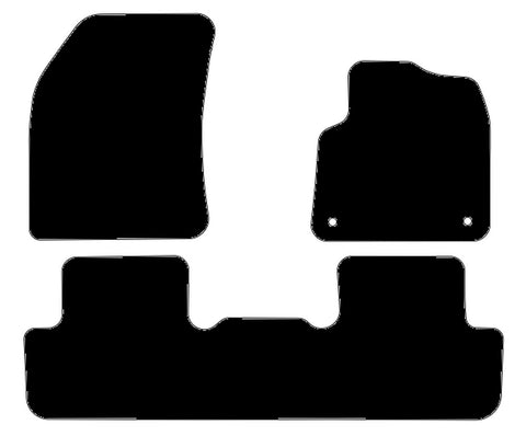 DS 7 Crossback 2017 onwards Black Tailored Carpet Car Mats NV HITECH