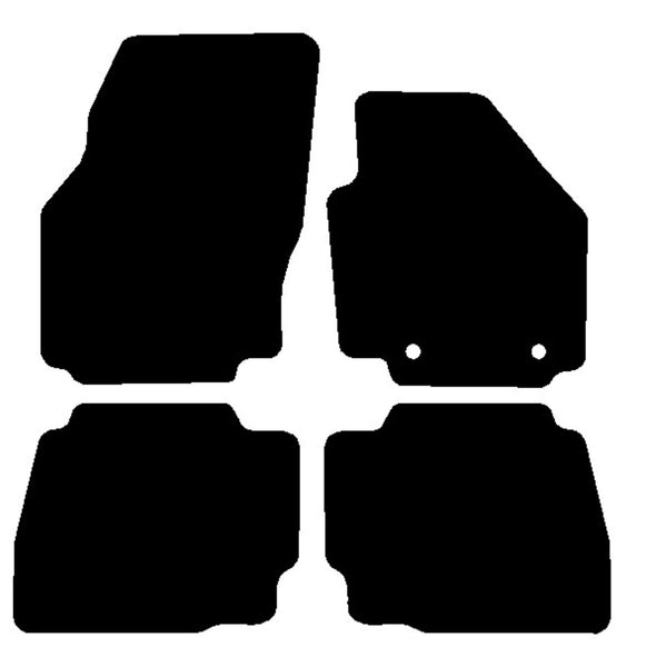 Ford Mondeo Mk4 (Oval Fixings) 2007-2012 Black Tailored Carpet Car Mats NV HITECH