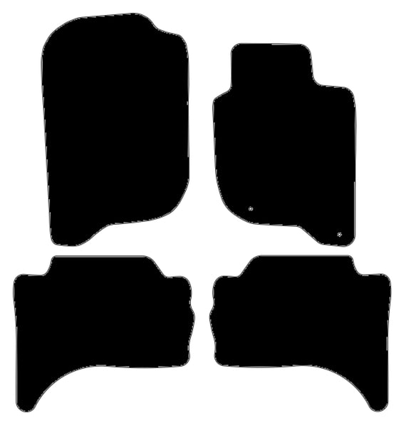 Fiat  Fullback (With Rear Heater) 2016 onwards Black Tailored Carpet Car Mats NV HITECH