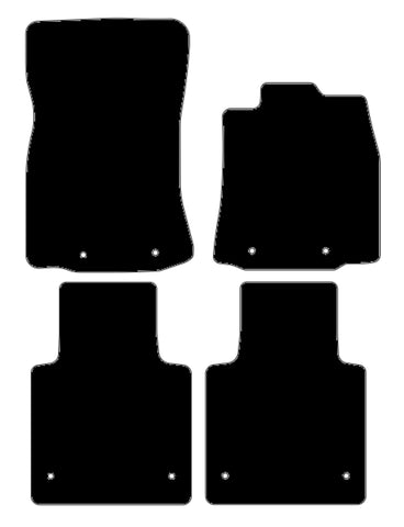 Jaguar XJ Series (X351) LWB (Eyelets Front And Rear) 2009-2019 Black Tailored Carpet Car Mats NV HITECH