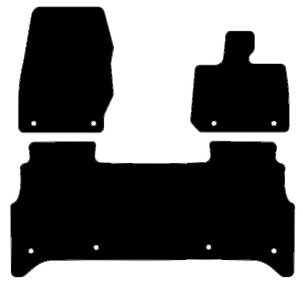 Land Rover Range Rover L460 LWB 3 Pce 2022 onwards Black Tailored Carpet Car Mats NV HITECH