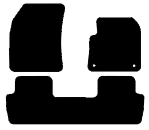 Peugeot 5008 2017-2024 Black Tailored Carpet Car Mats NV HITECH