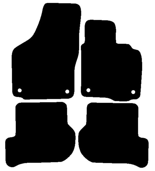 Skoda Octavia (Round Stud Fix Fronts Only) 2004-2013 Black Tailored Carpet Car Mats NV HITECH
