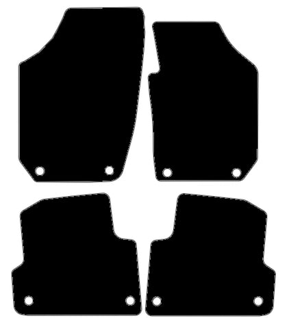 Skoda Fabia (Oval Twist Fixings) 2007-2014 Black Tailored Carpet Car Mats NV HITECH